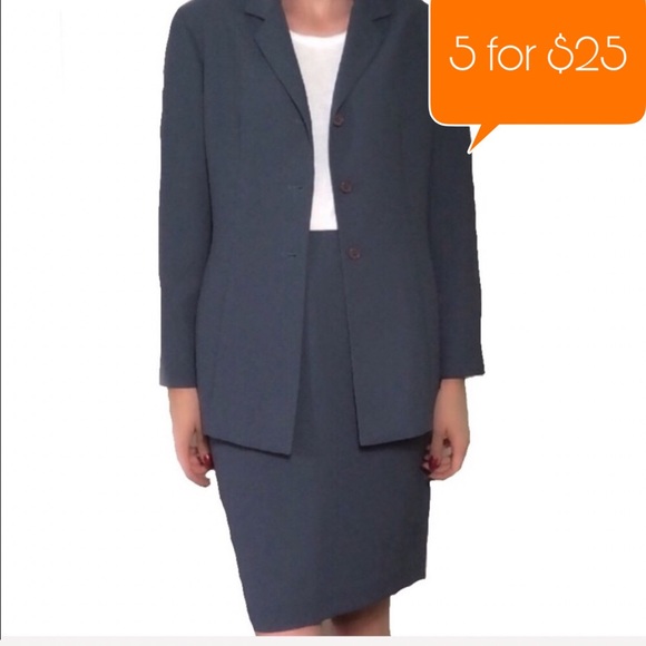 Tahari Dresses & Skirts - Tahari Grey suit skirt set for work petite (c8)